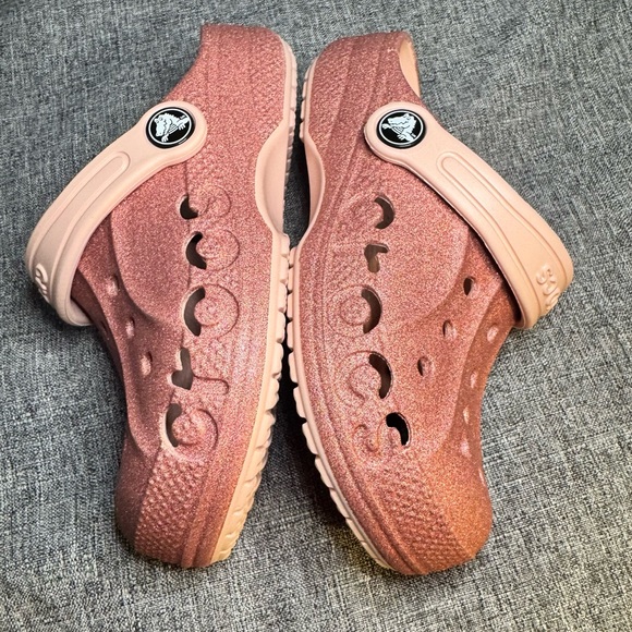 Pink rose glitter kids crocs EUC - Picture 8 of 10